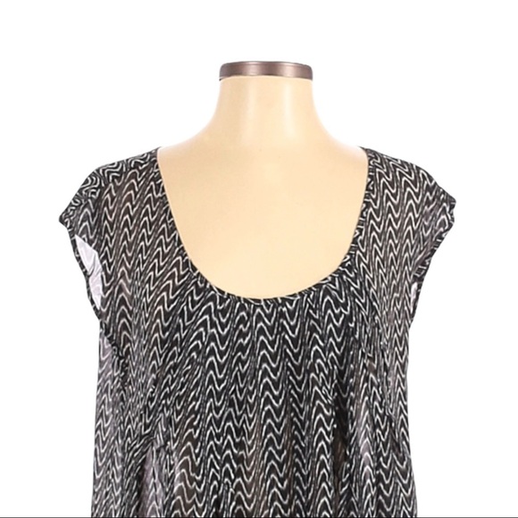 PJK Patterson J Kincaid Sheer Abstract Boho Print A-Line Mini Dress S Black - Picture 4 of 9